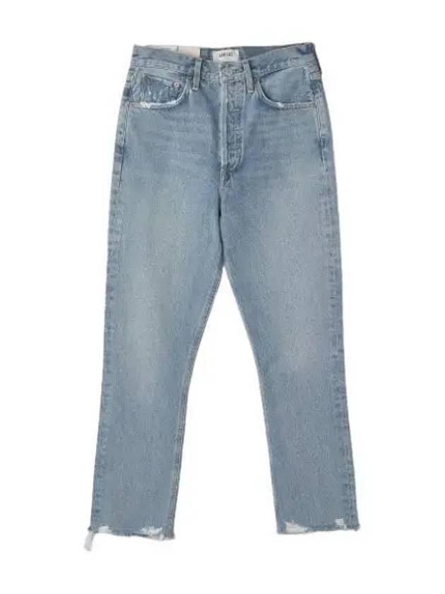 A Goldie Riley Cropped Denim Pants Light Blue Jeans - AGOLDE - BALAAN 1
