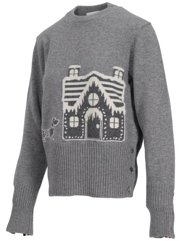 Holiday Scenery Classic Crew Neck Knit Top Gray - THOM BROWNE - BALAAN 3