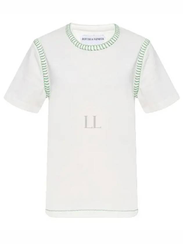 Overlock Stitch Jersey Short Sleeve T-Shirt White - BOTTEGA VENETA - BALAAN 2