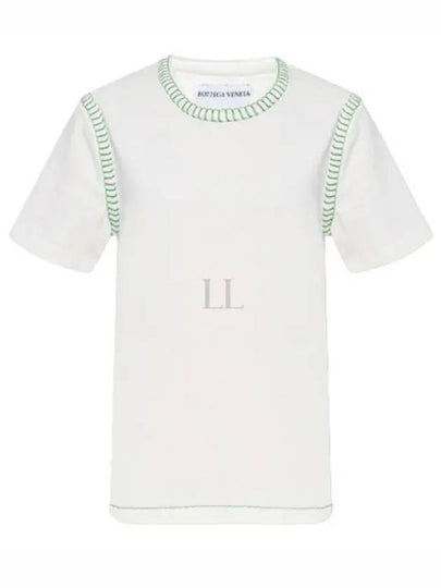 Overlock Stitch Jersey Short Sleeve T-Shirt White - BOTTEGA VENETA - BALAAN 2