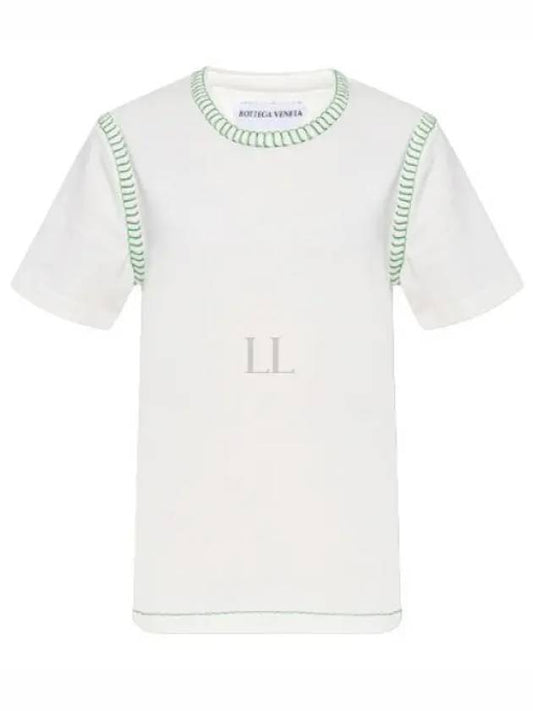 Overlock Stitch Jersey Short Sleeve T-Shirt White - BOTTEGA VENETA - BALAAN 2