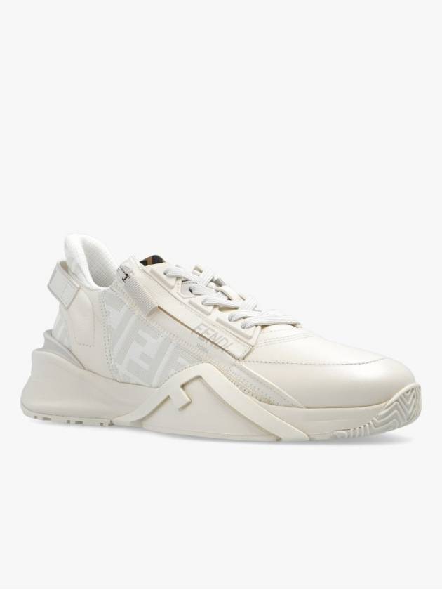 Flow FF Logo Low Top Sneakers White - FENDI - BALAAN 3