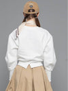 Thick inner brushed semi-balloon sleeve cropped white sweatshirt shirt DO6232SW13 1 - DOYOUKNOWMC GOLF WEAR - BALAAN 4