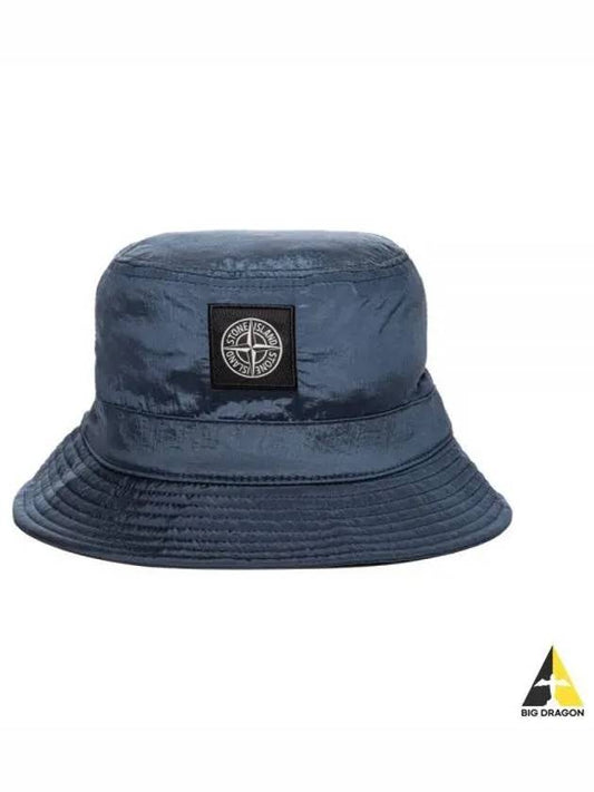 Logo Patch Nylon Metal Bucket Hat Avio Blue - STONE ISLAND - BALAAN 2