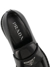 Chocolate Brushed Leather Loafers Black - PRADA - BALAAN 6