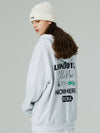 Unisex Graffiti Printing Hooded Zip-Up White Melange - LMN3011 - BALAAN 1