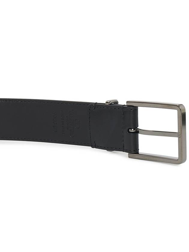 V Logo Signature Leather Belt Black - VALENTINO - BALAAN 5