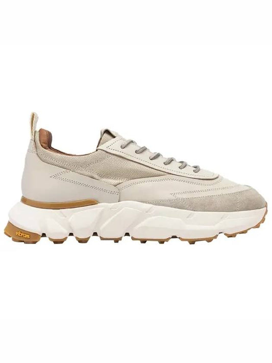 Leather Cordura Nylon Low Top Sneakers Cream - BUTTERO - BALAAN 2