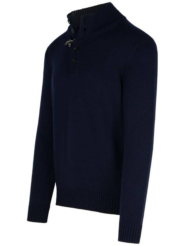 Fay Navy Virgin Wool Turtleneck Sweater - FAY - BALAAN 2