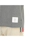 Three-Line Collar Texture Cotton Short Sleeve Shirt Grey - THOM BROWNE - BALAAN 8