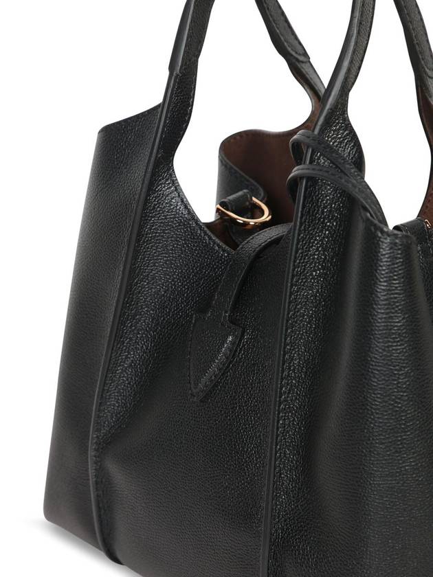 T Timeless Leather Shopping Mini Tote Bag Black - TOD'S - BALAAN 5