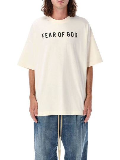 Logo Print Short Sleeve T Shirt Cream - FEAR OF GOD - BALAAN 2