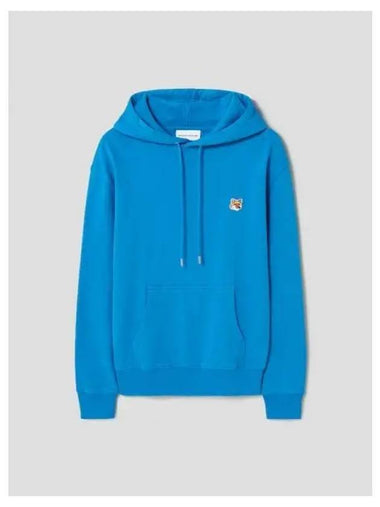 Men s Foxhead Patch Regular Hooded Sweatshirt Hoodie Enamel Blue Domestic Product GM0024021422057 - MAISON KITSUNE - BALAAN 1