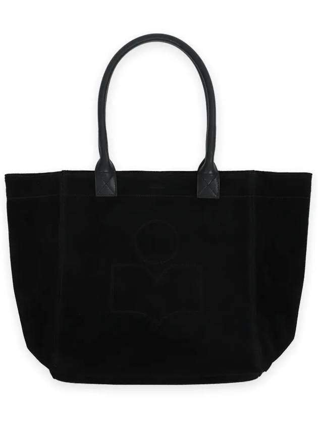 Isabel Marant Yenki Small Suede Logo Tote Bag All Black PM0002FA A1C14M 01BK - STONE ISLAND - BALAAN 2