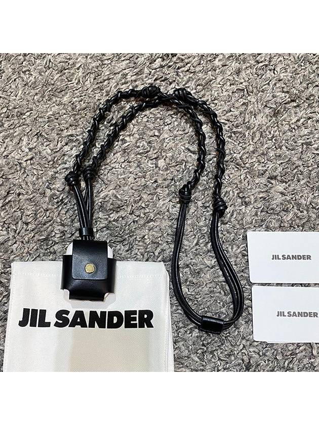 Logo leather TANGLE tangle pot case necklace dark black - JIL SANDER - BALAAN 3