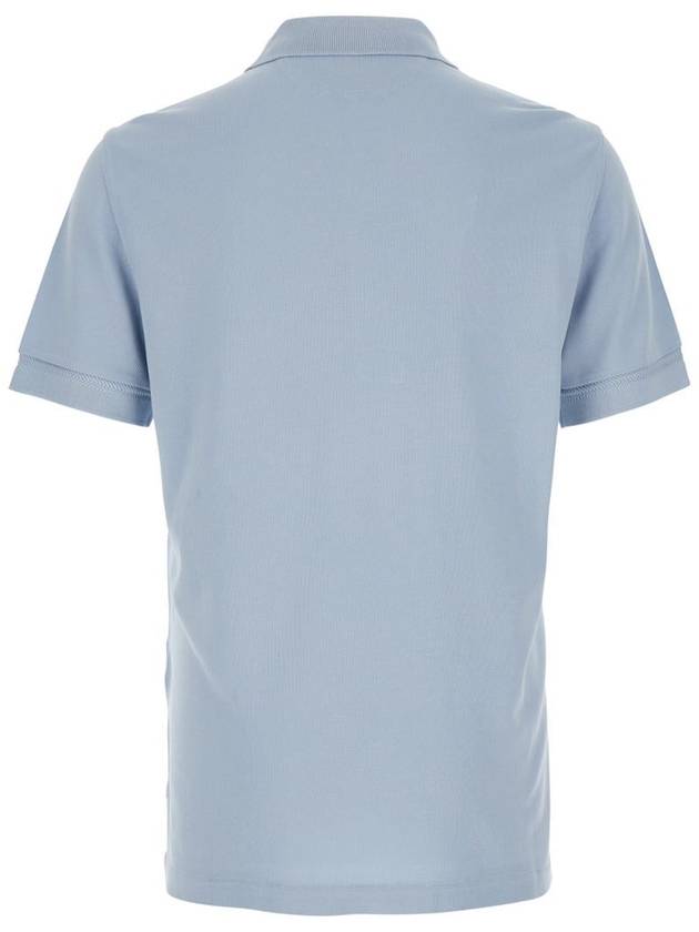 Light-Blue Short-Sleeves Polo In Cotton Piquet Jersey Man - TOM FORD - BALAAN 2