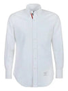 Oxford Grosgrain Placket Cotton Long Sleeve Shirt White - THOM BROWNE - BALAAN 2