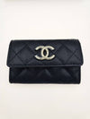 CHANEL gold logo caviar card wallet black AP3978 B16267 94305 - CHANEL - BALAAN