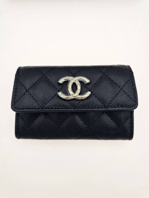 CHANEL gold logo caviar card wallet black AP3978 B16267 94305 - CHANEL - BALAAN