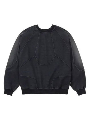 Paneled denim sweatshirt black - AJOBYAJO - BALAAN 1