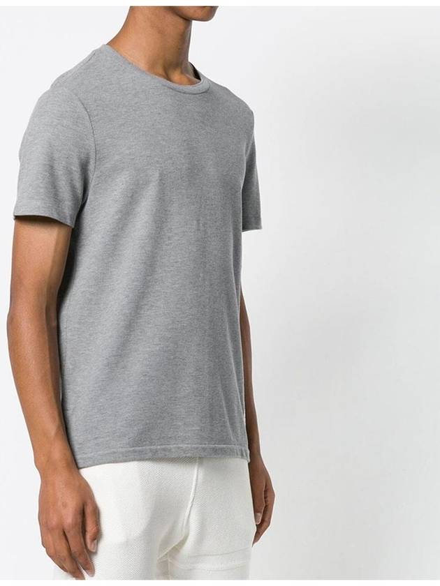 Men's Center Back Striped Short Sleeve T-Shirt Light Grey - THOM BROWNE - BALAAN 4