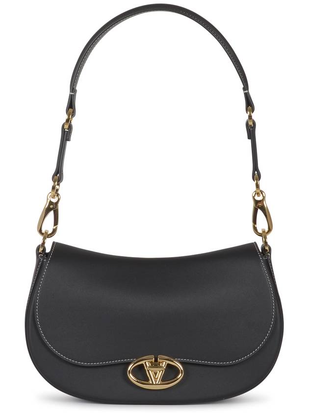 Garavani Oval Leather Shoulder Bag Black - VALENTINO - BALAAN 2