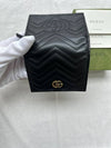 GG Marmont Matelasse Flap Card Wallet Black - GUCCI - BALAAN 3