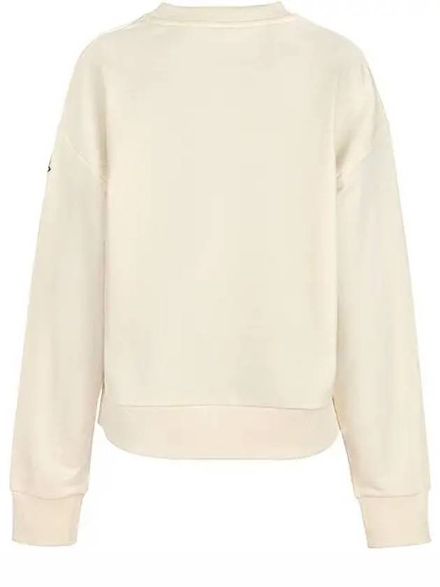 Embroidered Tonal Logo Cotton Sweatshirt Ivory - MONCLER - BALAAN 3