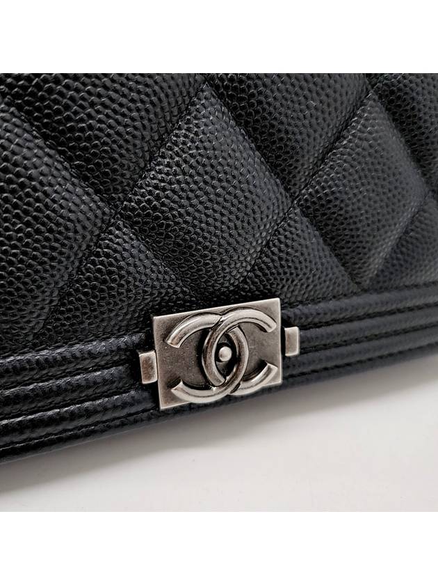 CH Boy Caviar WOC Black Silver Plate CH42BG081 - CHANEL - BALAAN 5