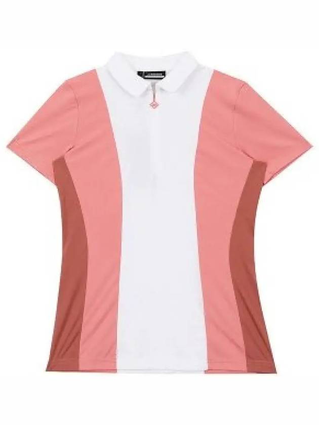 Women's Evelina Golf Polo Shirt Strawberry Ice - J.LINDEBERG - BALAAN 2