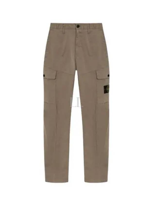 33908 Organic Cotton Satin Stretch Cargo Straight Pants Brown - STONE ISLAND - BALAAN 2