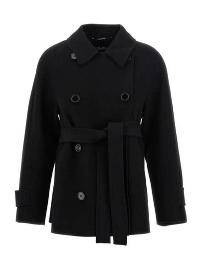 LOUIS Belted Short Wool Coat Black 2429086021 013 - MAX MARA - BALAAN 2