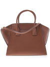 Avril Logo Embellished Leather Tote Bag Brown - MICHAEL KORS - BALAAN 4