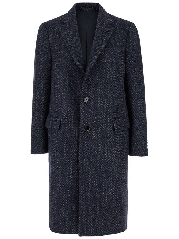 Blue Single-Breasted Coat With Notched Revers In Wool Blend Man - RVR LARDINI - BALAAN 1