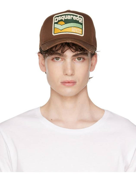 Men's Logo Cotton Ball Cap Brown - DSQUARED2 - BALAAN 2