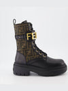 Fendigraphy Leather Worker Boots black Brown - FENDI - BALAAN 2