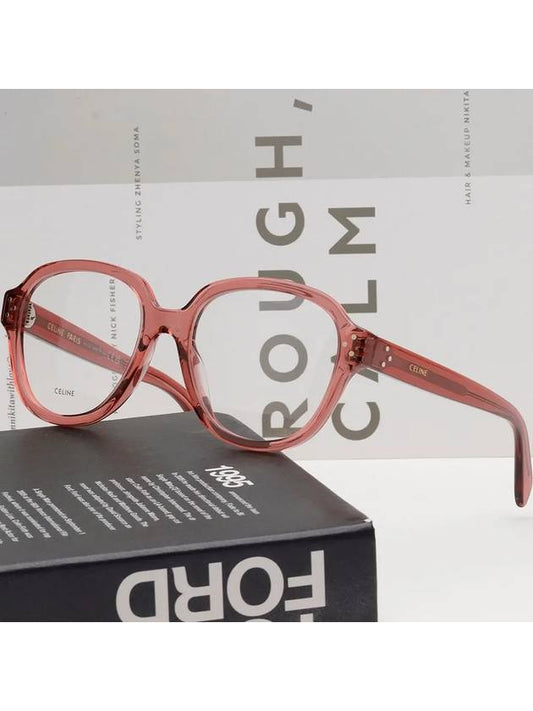 Glasses frame CL50107I 074 pink transparent horn rim square - CELINE - BALAAN 2