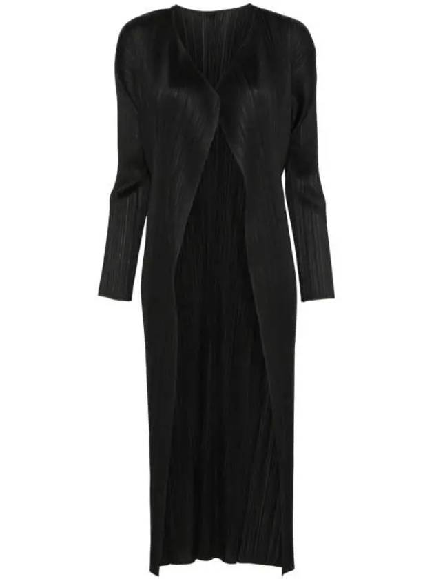 Pleated Long Cardigan Black - ISSEY MIYAKE - BALAAN 2