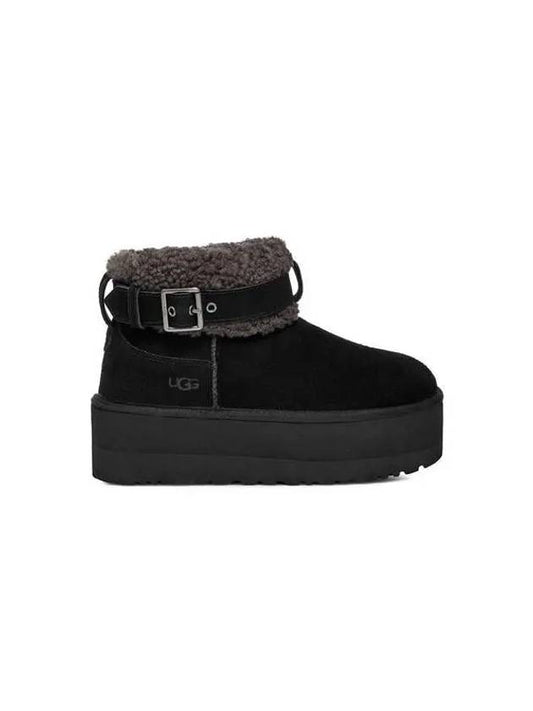 for women suede belted boots ultra mini roller black 270433 - UGG - BALAAN 1