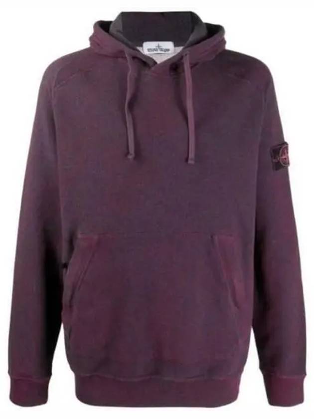 Dust Colour Treatment Hoodie Purple - STONE ISLAND - BALAAN 2