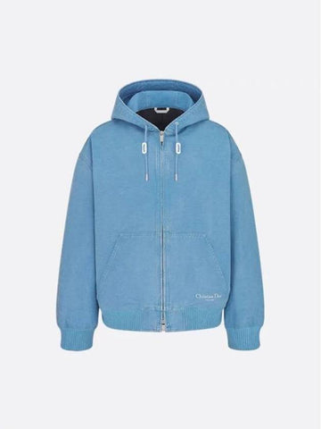 Couture Denim Hooded Zip-Up Blue - DIOR - BALAAN 1