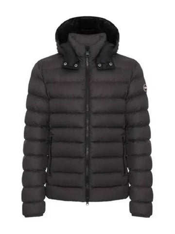 Le Logo Patch Hooded Down Jacket Dark Gray - COLMAR - BALAAN 1