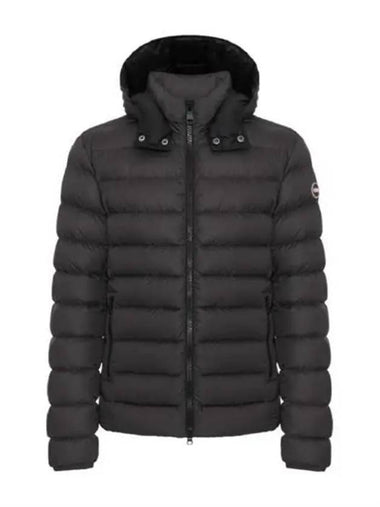 Le Logo Patch Hooded Down Jacket Dark Gray - COLMAR - BALAAN 1