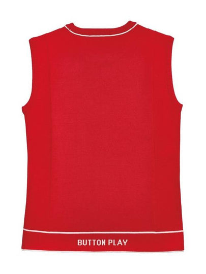 Jacquard round sleeveless knitred - BUTTONPLAY - BALAAN 2