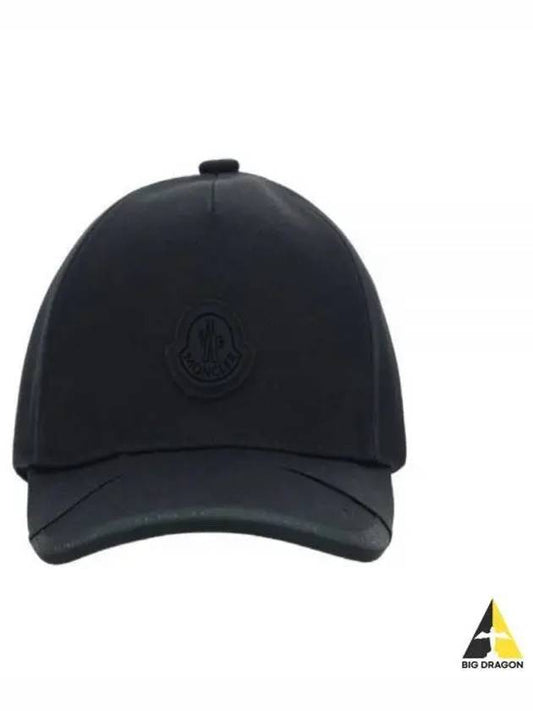 3B00025 0U082 999 Matte Black Logo Patch Baseball Cap Hat - MONCLER - BALAAN 1