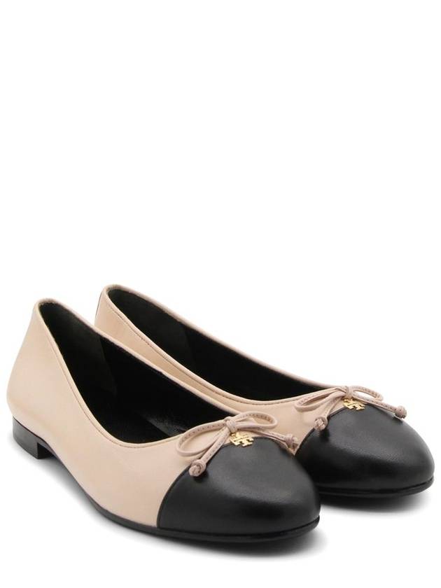 Leather Cap Toe Ballerina Beige - TORY BURCH - BALAAN 3