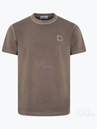 Organic Cotton Short Sleeve T-Shirt Beige - STONE ISLAND - BALAAN 2