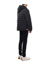 Poly Twill Rib 4-Bar Down Hoodie Jacket Charcoal - THOM BROWNE - BALAAN 7