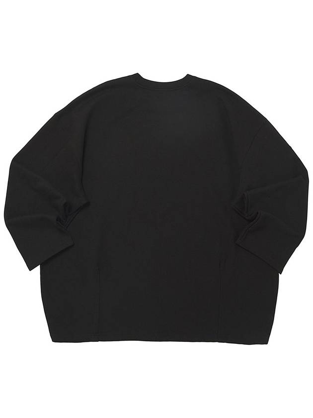 HEAVY TERRY BALLOON SWEAT BOX TEE Black - A NOTHING - BALAAN 3