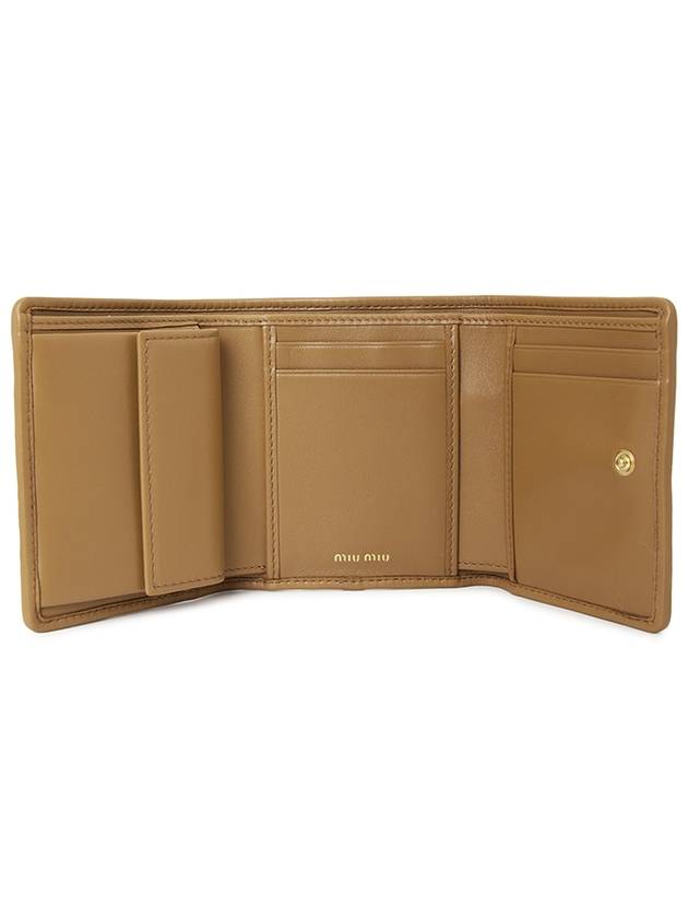 Matelasse Logo Nappa Leather Half Wallet Caramel - MIU MIU - BALAAN 5